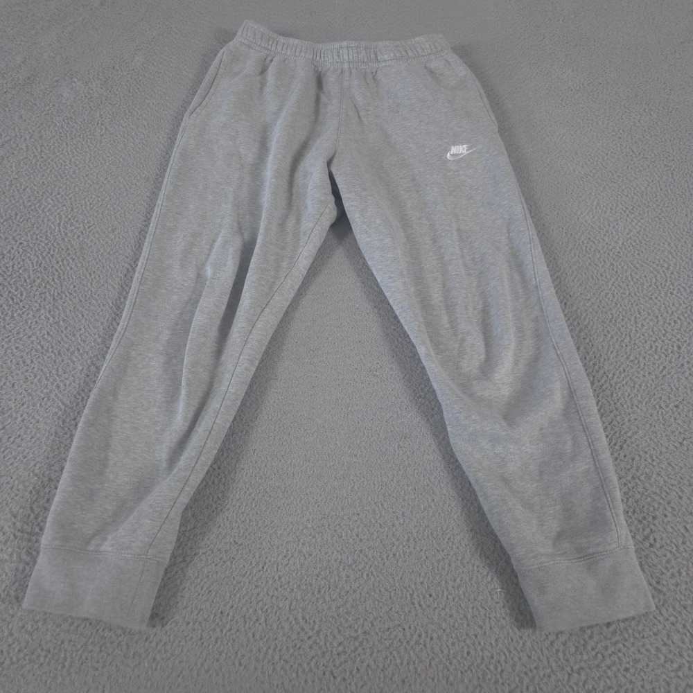 Nike Sweatpants Mens Medium Grey Joggers Sportswear Club Fleece Logo Pockets Gym